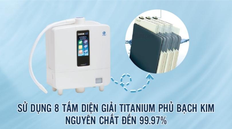 Máy điện giải ion kiềm Kangen LeveLuk K8 2023 dùng 8 tấm điện giải Titanium